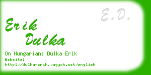 erik dulka business card